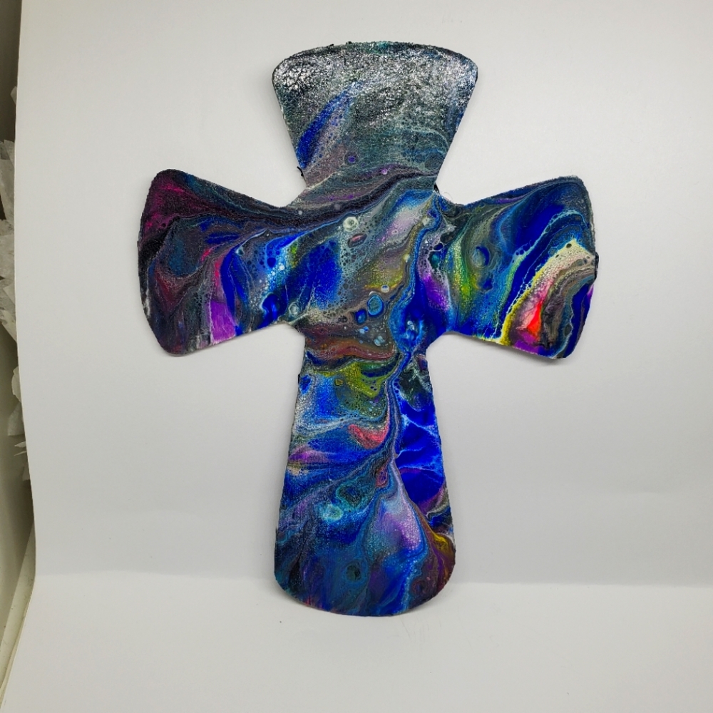 Handpainted Wooden Cross Art decor